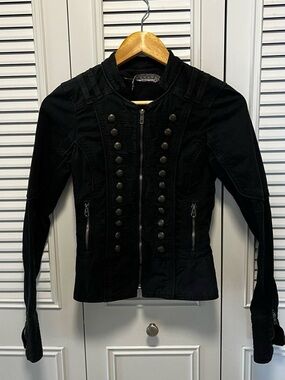Guess Black Military-Style Button Front Jacket